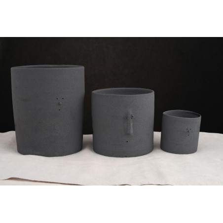 3 Pots - grès noir